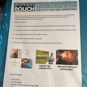 Purrfect Cat Comfy Pouch Carrier & Grooming Sack in One: Keep Kitty Calm & Comfy